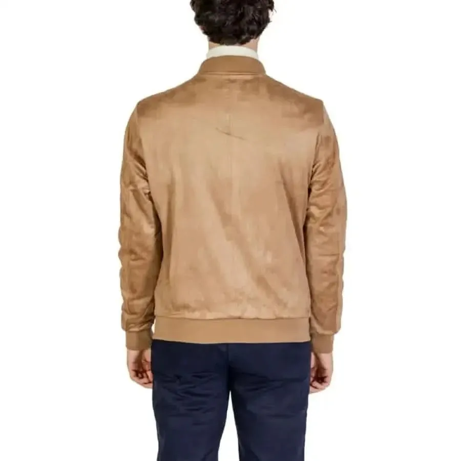 Gianni Lupo Beige Long Jacket with Zip and Front Pockets