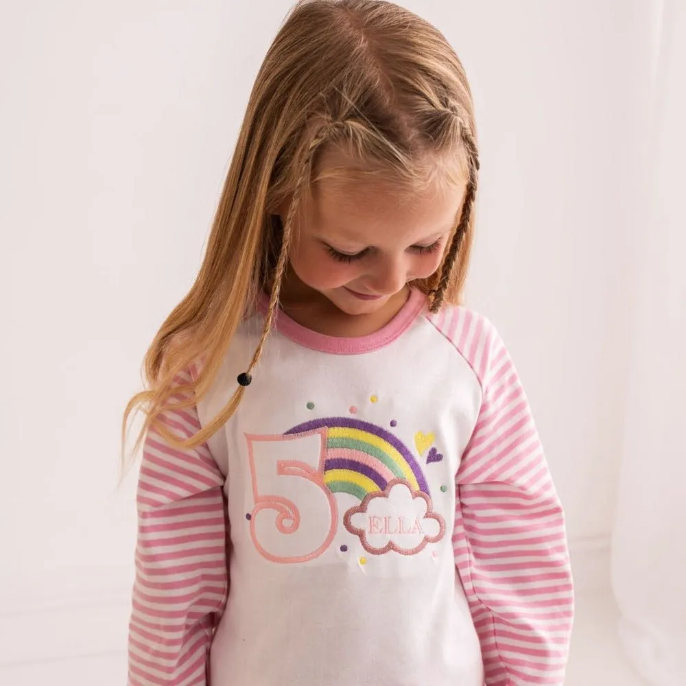 Girls Rainbow Birthday Pyjamas