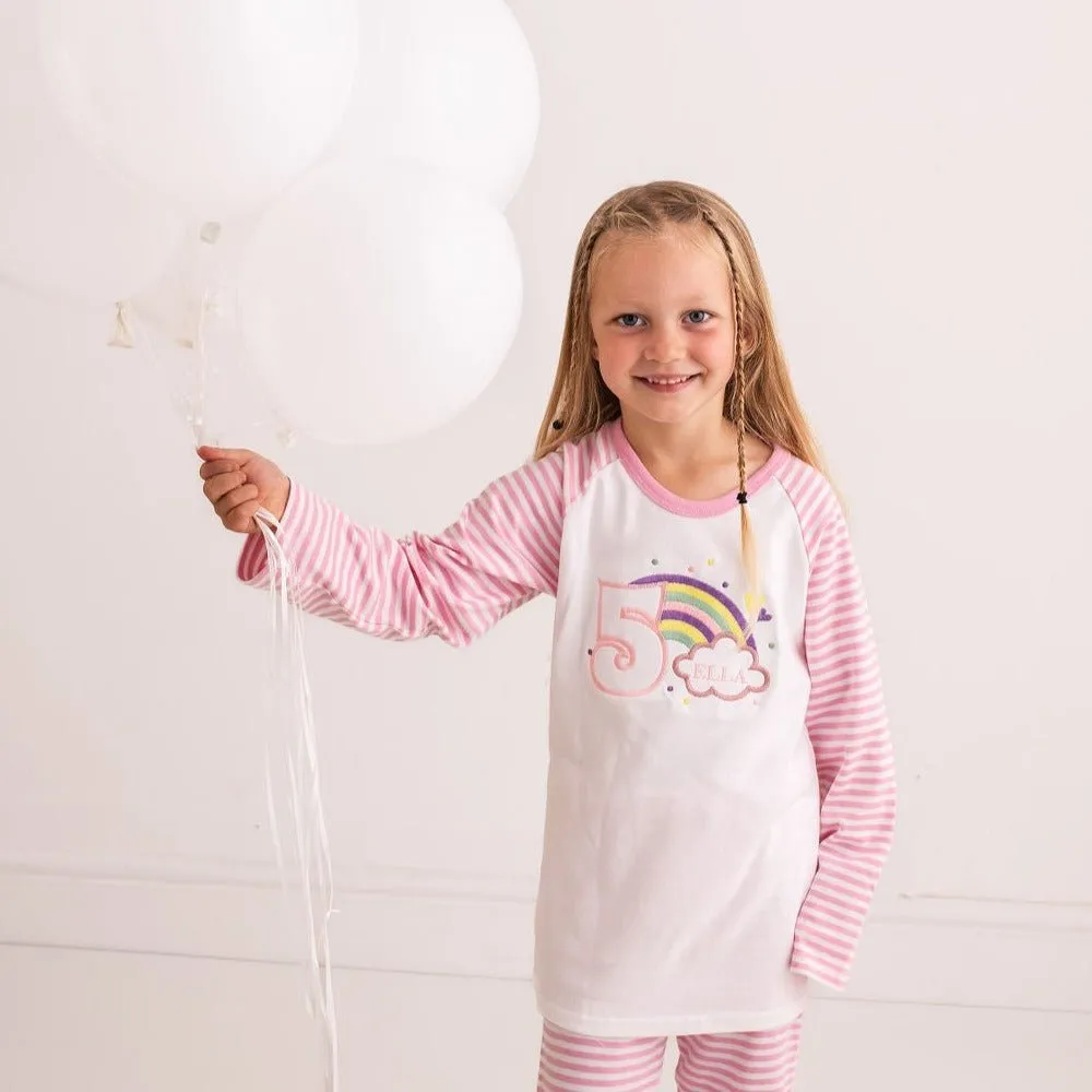 Girls Rainbow Birthday Pyjamas