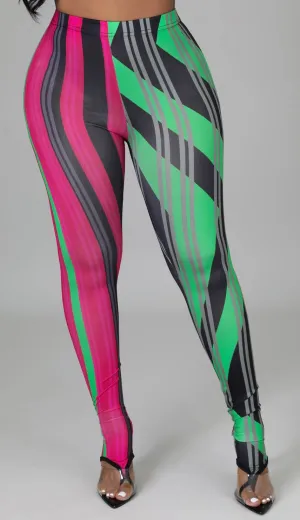 Go Girl Leggings (Pink & Green)