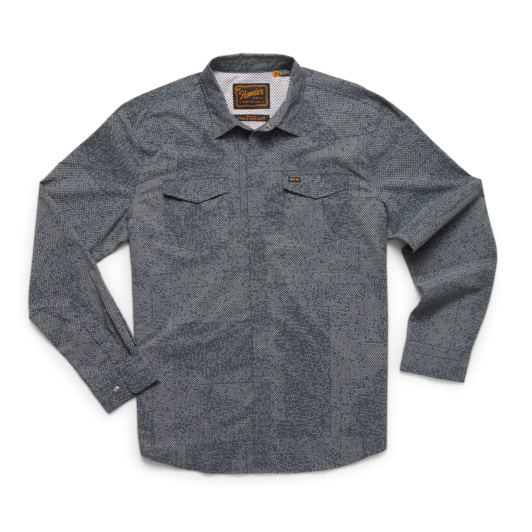 H Bar B Tech Longsleeve in Dot Matrix Slate