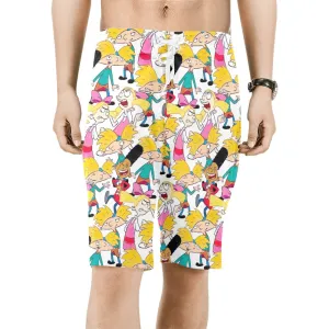 Hey Arnold! White Pattern Men's All Over Print Relaxed-Fit Shorts