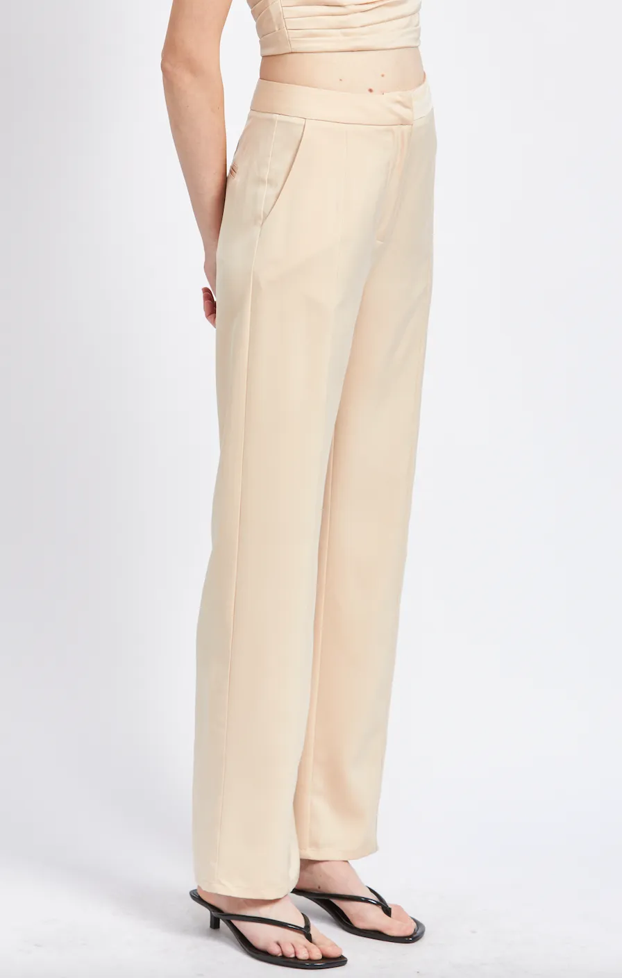 High Rise Pin Tuck Wide Leg Pants