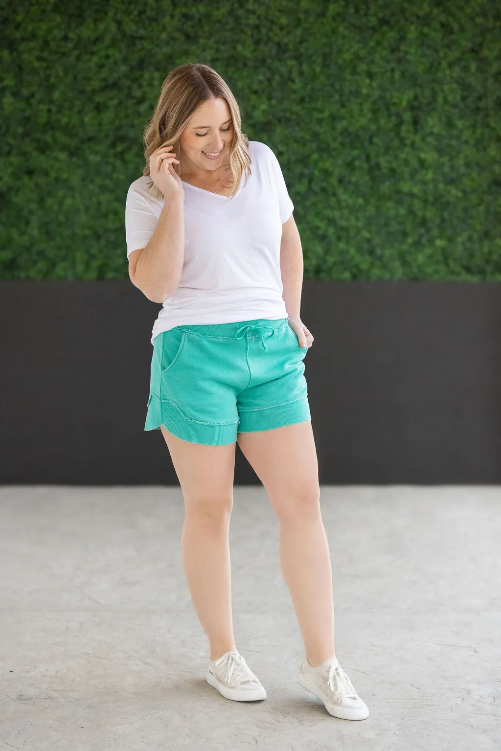 IN PRODUCTION French Terry Stevie Shorts - Caribbean Green