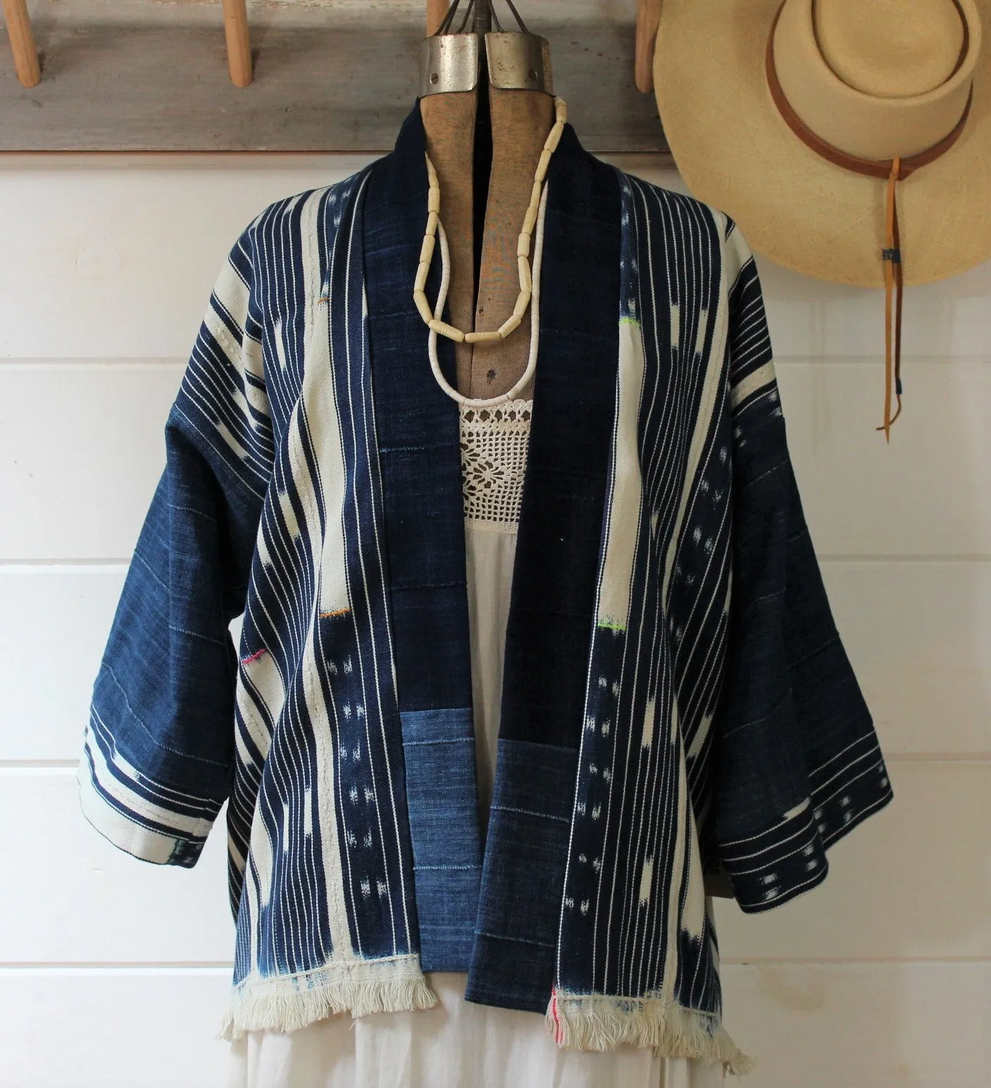 Indigo Ikat Haori Jacket