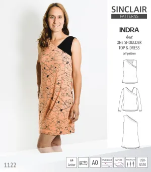 Indra one shoulder knit top (PDF)