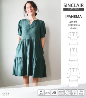 Ipanema tiered woven top and dress with a placket (PDF)