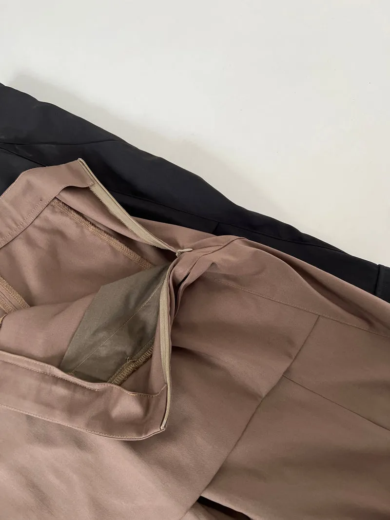 Isabella Solid Color Mini Skirt Long Straight Leg Cargo Double Pocket Pants