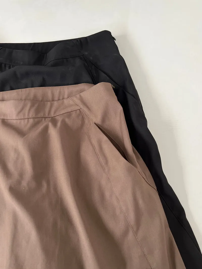Isabella Solid Color Mini Skirt Long Straight Leg Cargo Double Pocket Pants