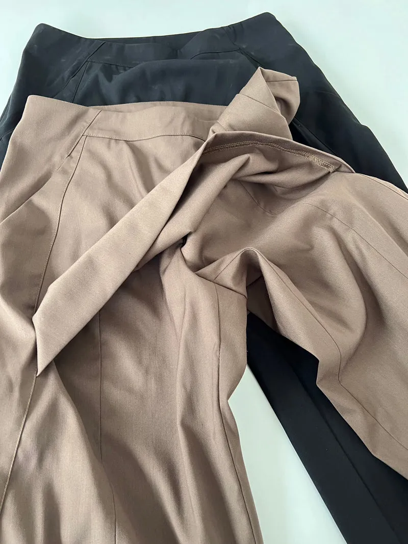 Isabella Solid Color Mini Skirt Long Straight Leg Cargo Double Pocket Pants
