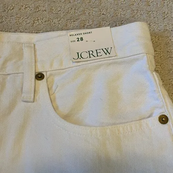 J. Crew Relaxed Fit White Shorts Size 28 NWT