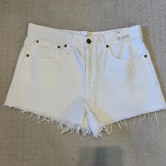 J. Crew Relaxed Fit White Shorts Size 28 NWT