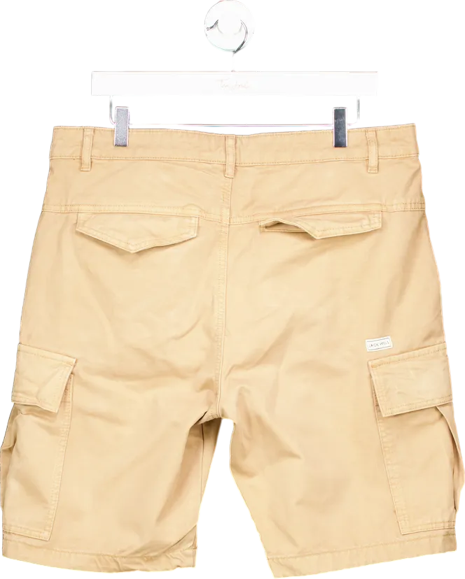 Jack Wills Beige Cargo Shorts UK L
