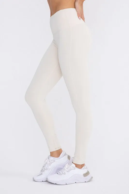 Jacquard Ribbed High-Waisted Leggings - Mono B