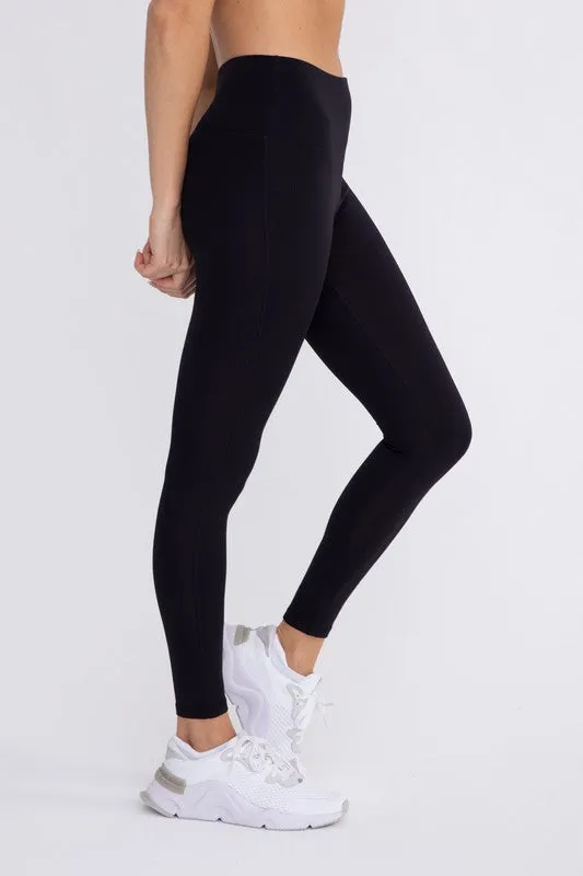 Jacquard Ribbed High-Waisted Leggings - Mono B