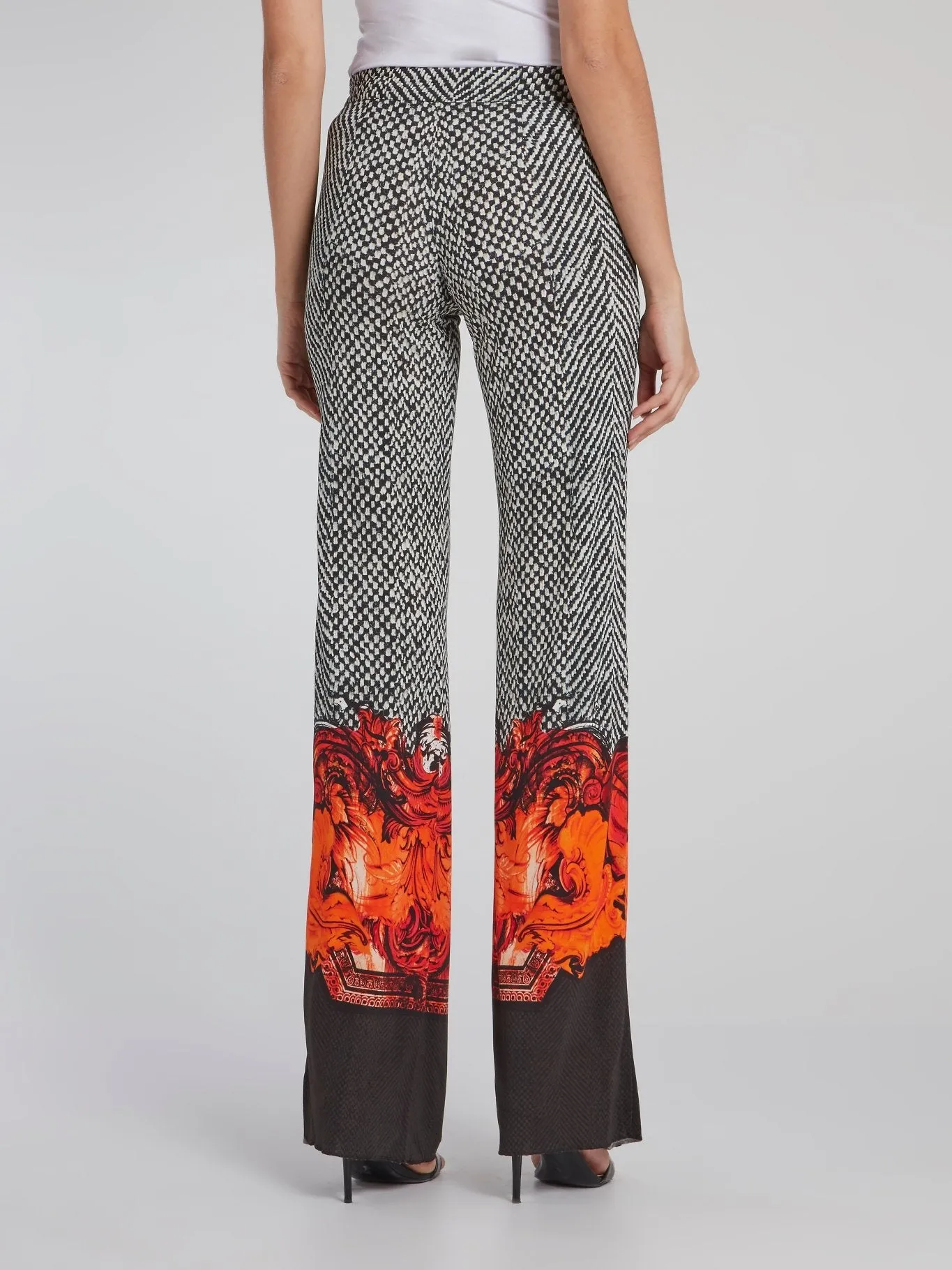 Jacquard Weave Straight Cut Trousers