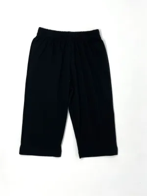 Jersey Solid Straight Pants - Black