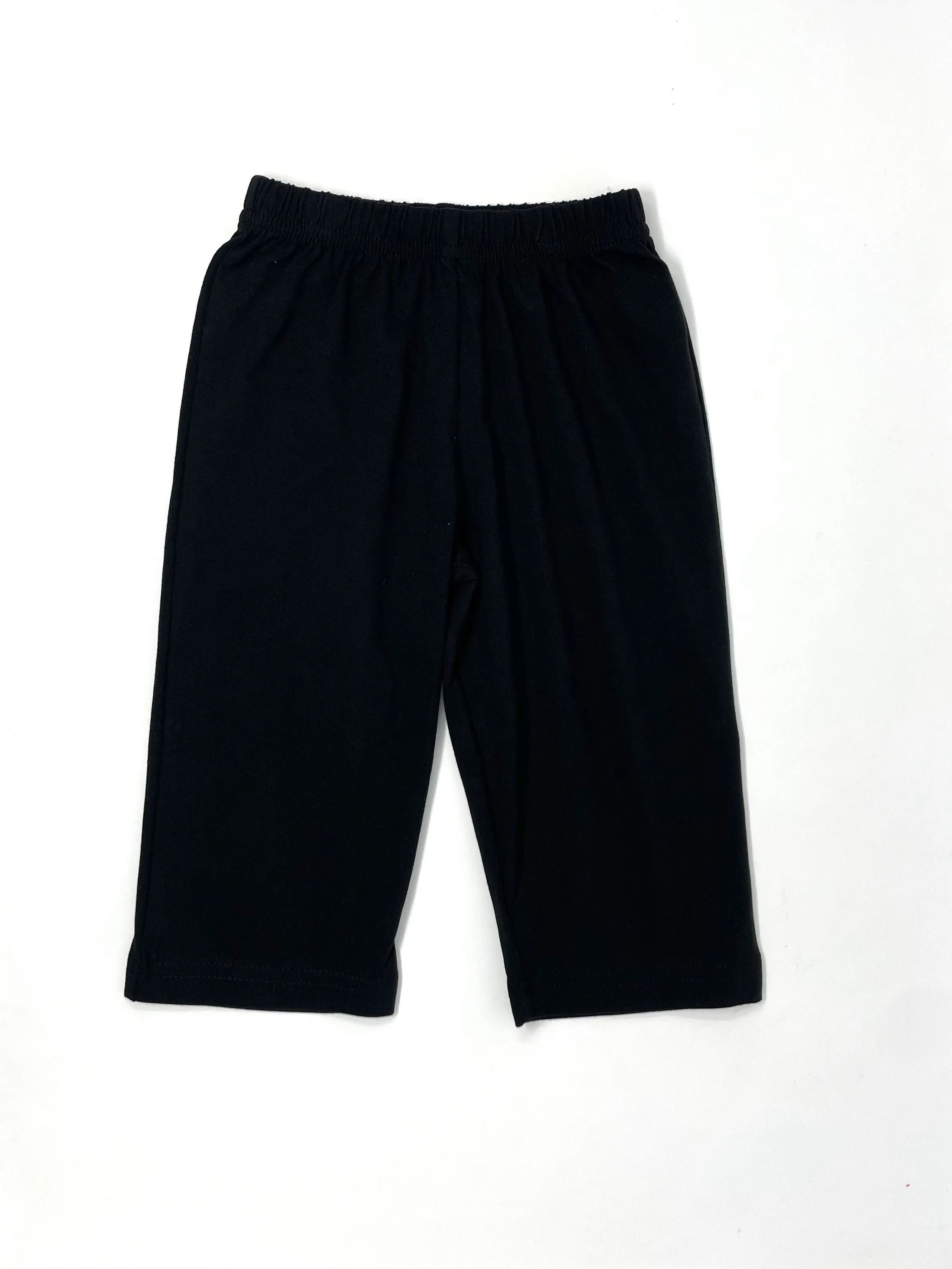 Jersey Solid Straight Pants - Black
