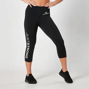 Jet Black 3/4 Just Strong Capri