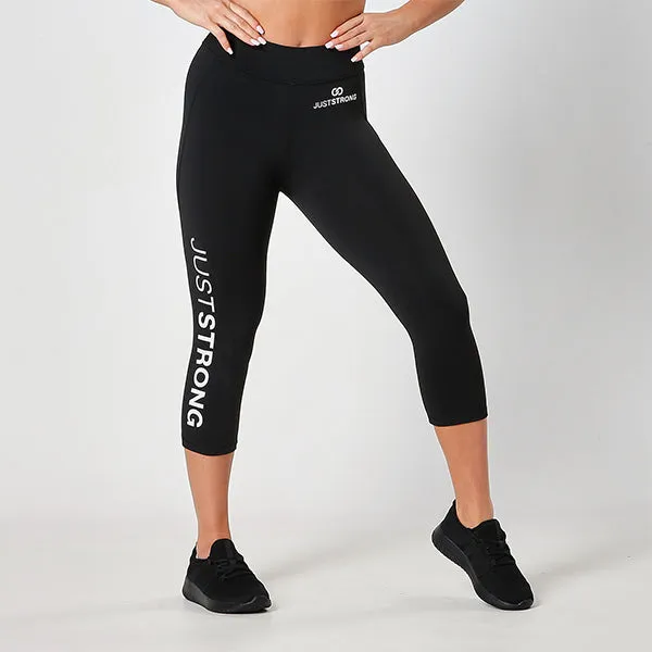 Jet Black 3/4 Just Strong Capri