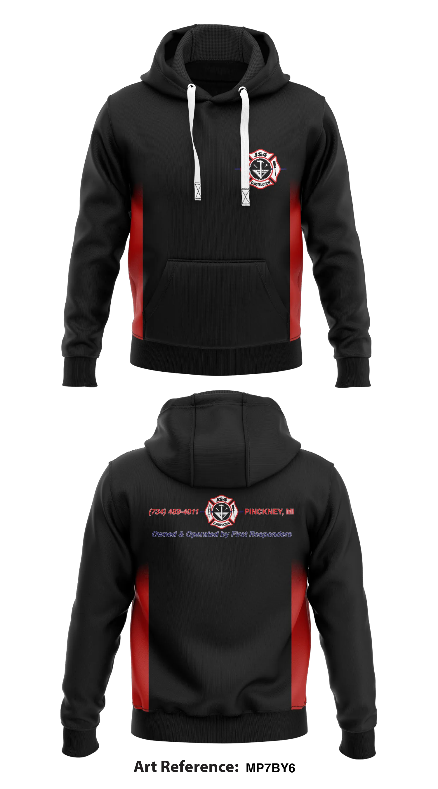 JS4 Construction  Store 1  Core Men's Hooded Performance Sweatshirt - MP7bY6