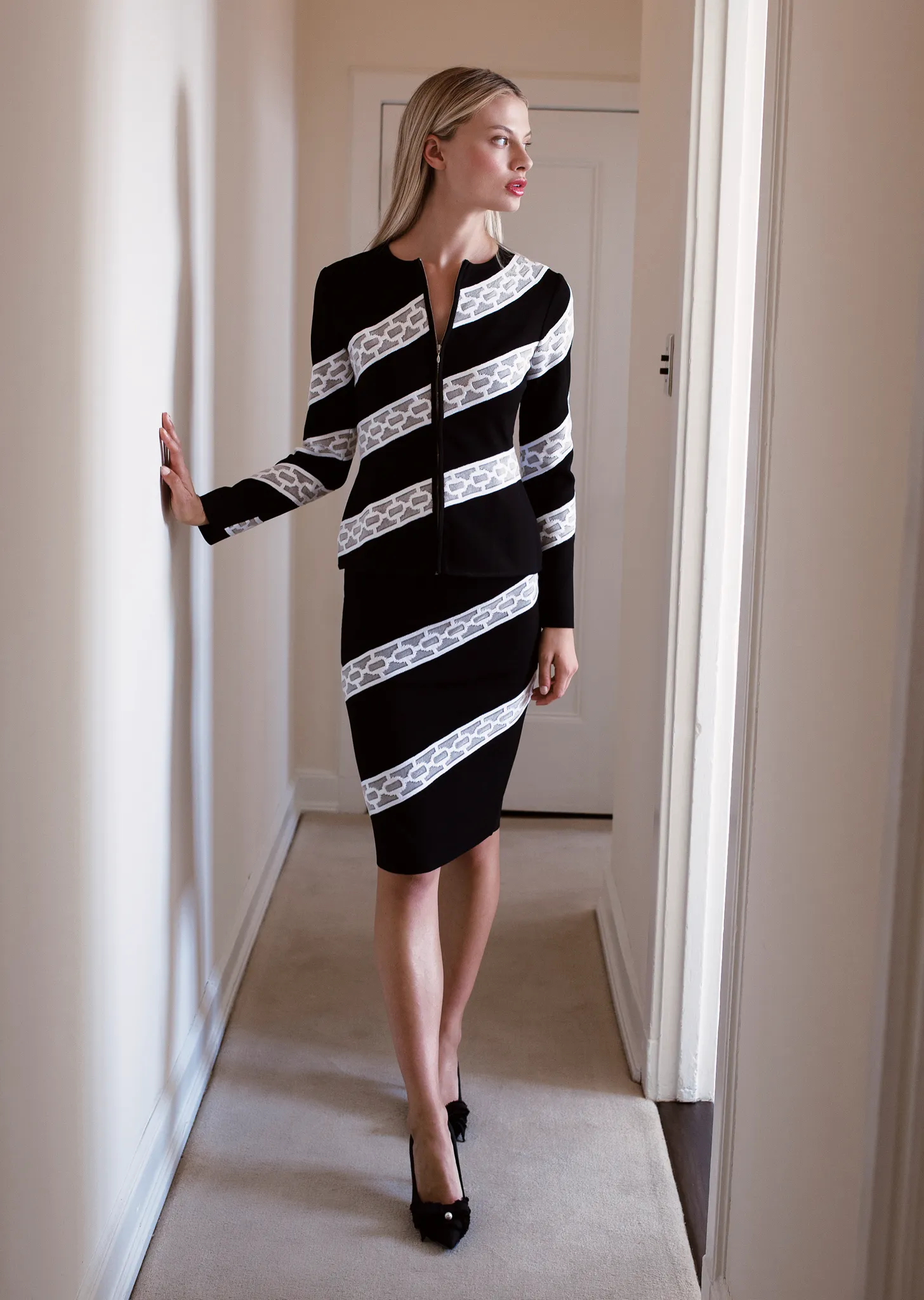 Kelsey - Striped Chain Link Jacket