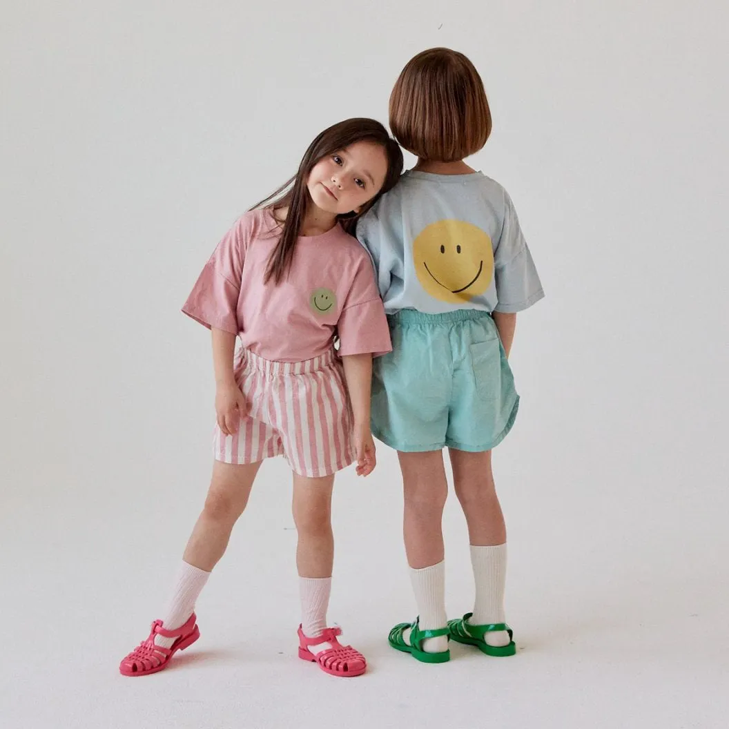 Kids Smile Tee- Dusty Blue