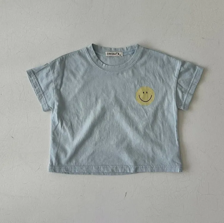 Kids Smile Tee- Dusty Blue