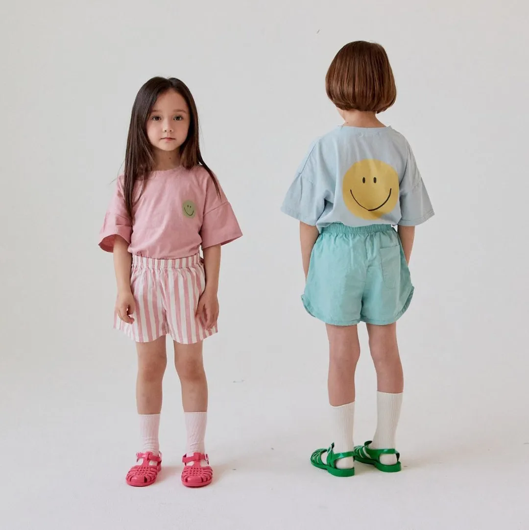 Kids Smile Tee- Dusty Blue