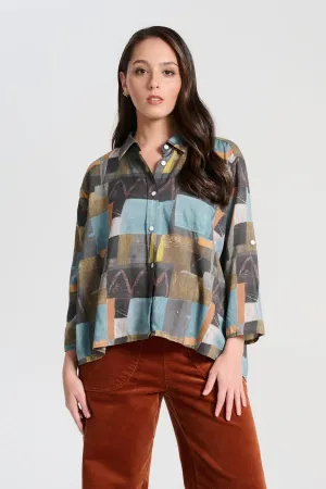 Kismet Shirt Azure Soft Wash in Tencel