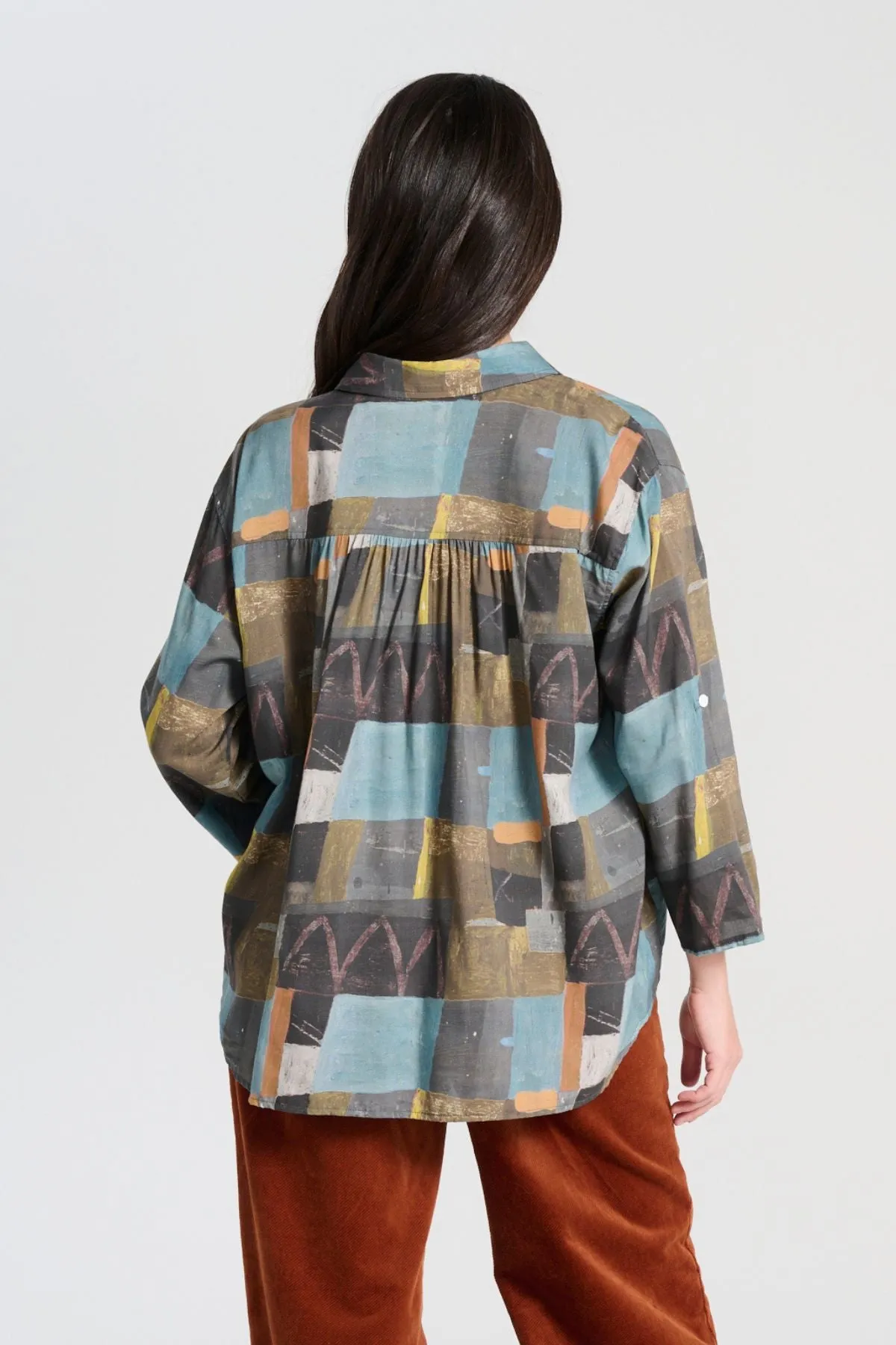 Kismet Shirt Azure Soft Wash in Tencel