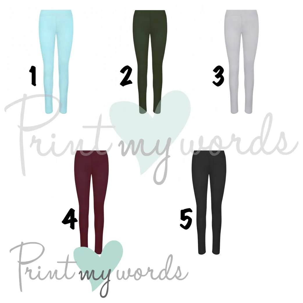 Ladies Personalised Everyday Mucker Leggings - Write Your Own Message