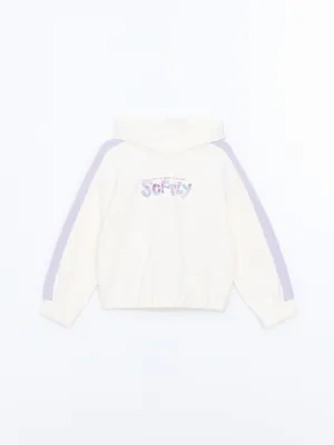 Lcw Kids Ecru Hooded Girls Thick Sweatshirt