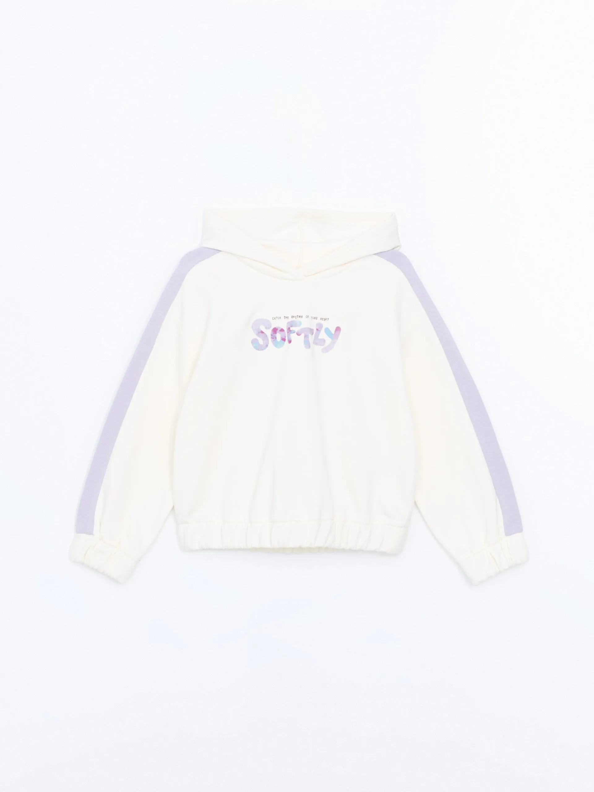 Lcw Kids Ecru Hooded Girls Thick Sweatshirt
