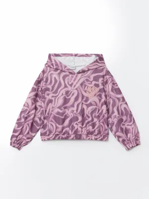 Lcw Kids Lilac Hooded Girls Thick Sweatshirt