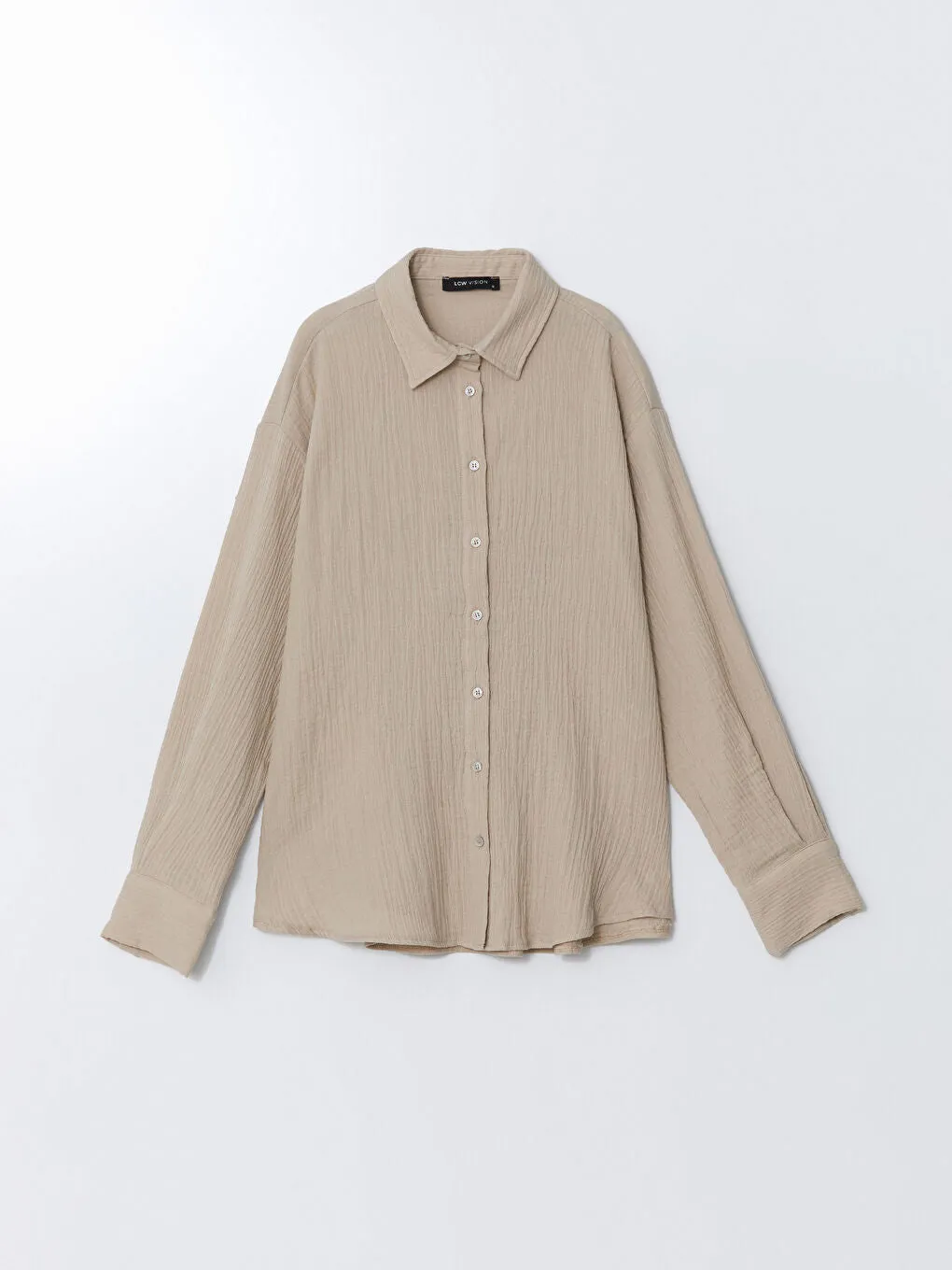 LCW Vision Beige Textured Women Shirt