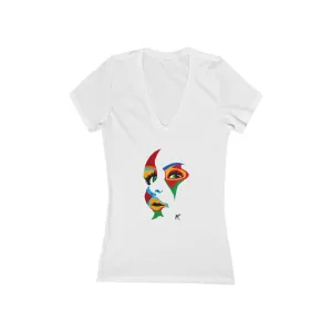 LIBÉRANOS - Women's Jersey Short Sleeve Deep V-Neck Tee