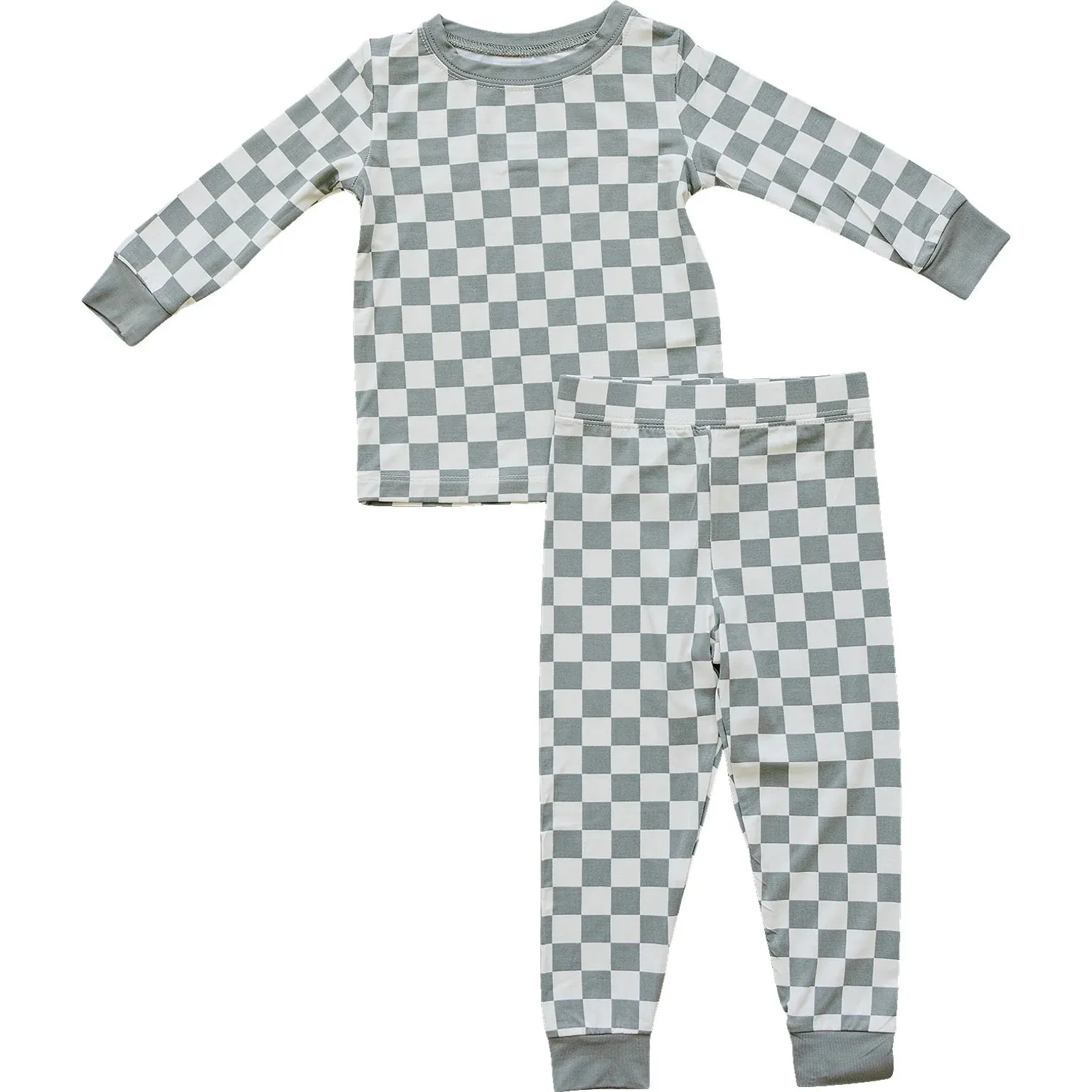 Light Green Checkered Bamboo Set
