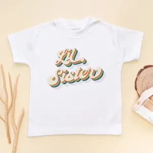 Lil Sister Rainbow Retro Style T Shirt