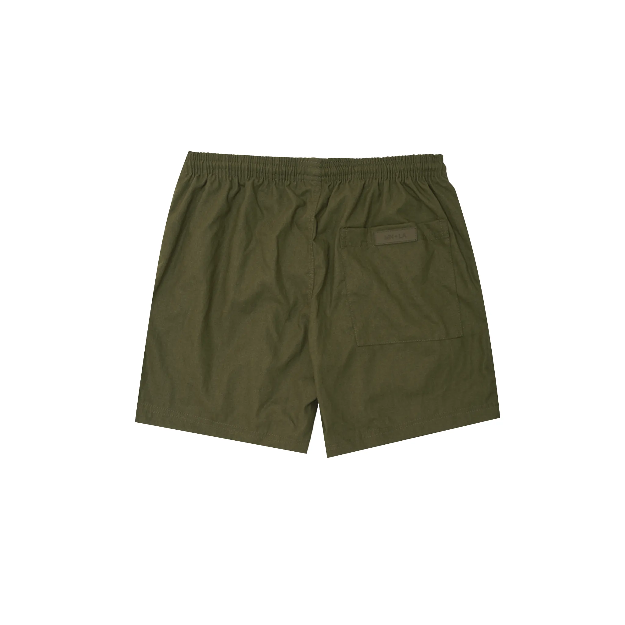 LINEN HOUSE SHORTS IN MOSS GREEN