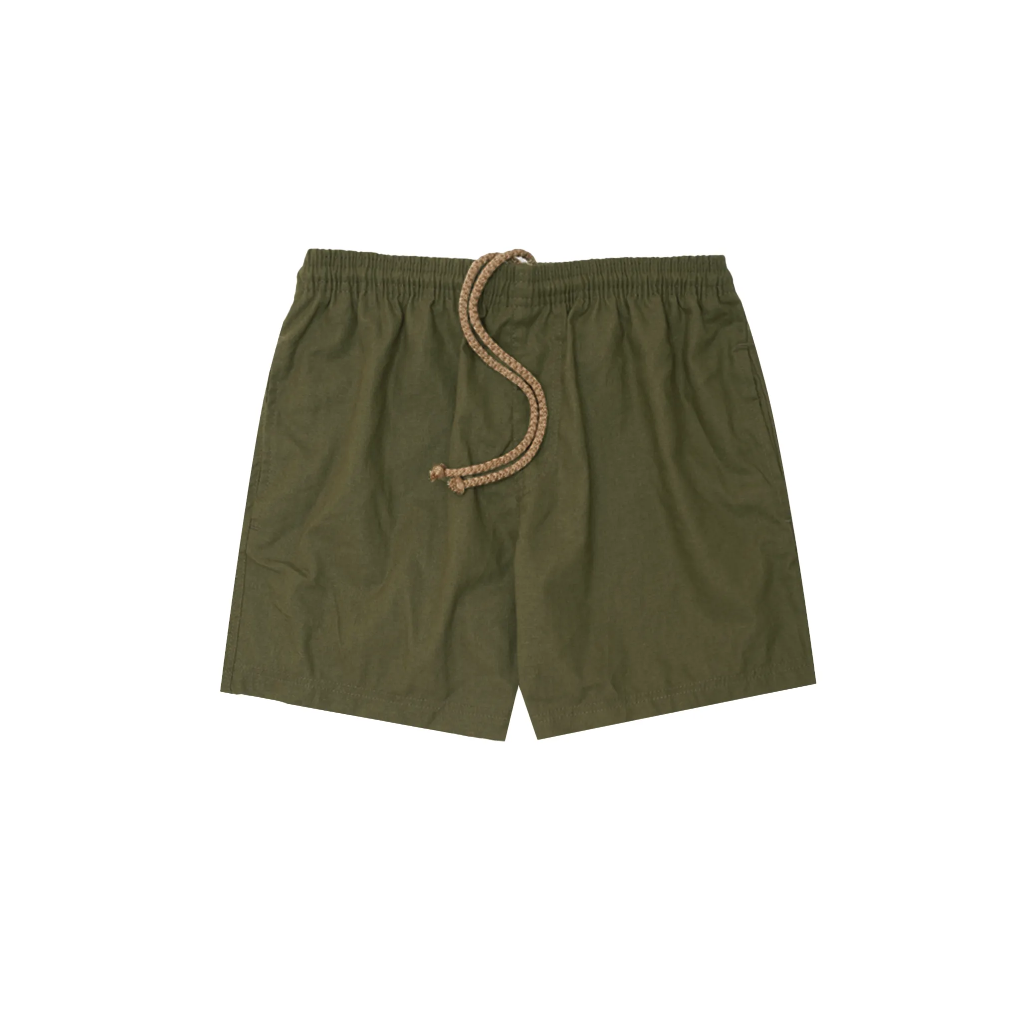 LINEN HOUSE SHORTS IN MOSS GREEN