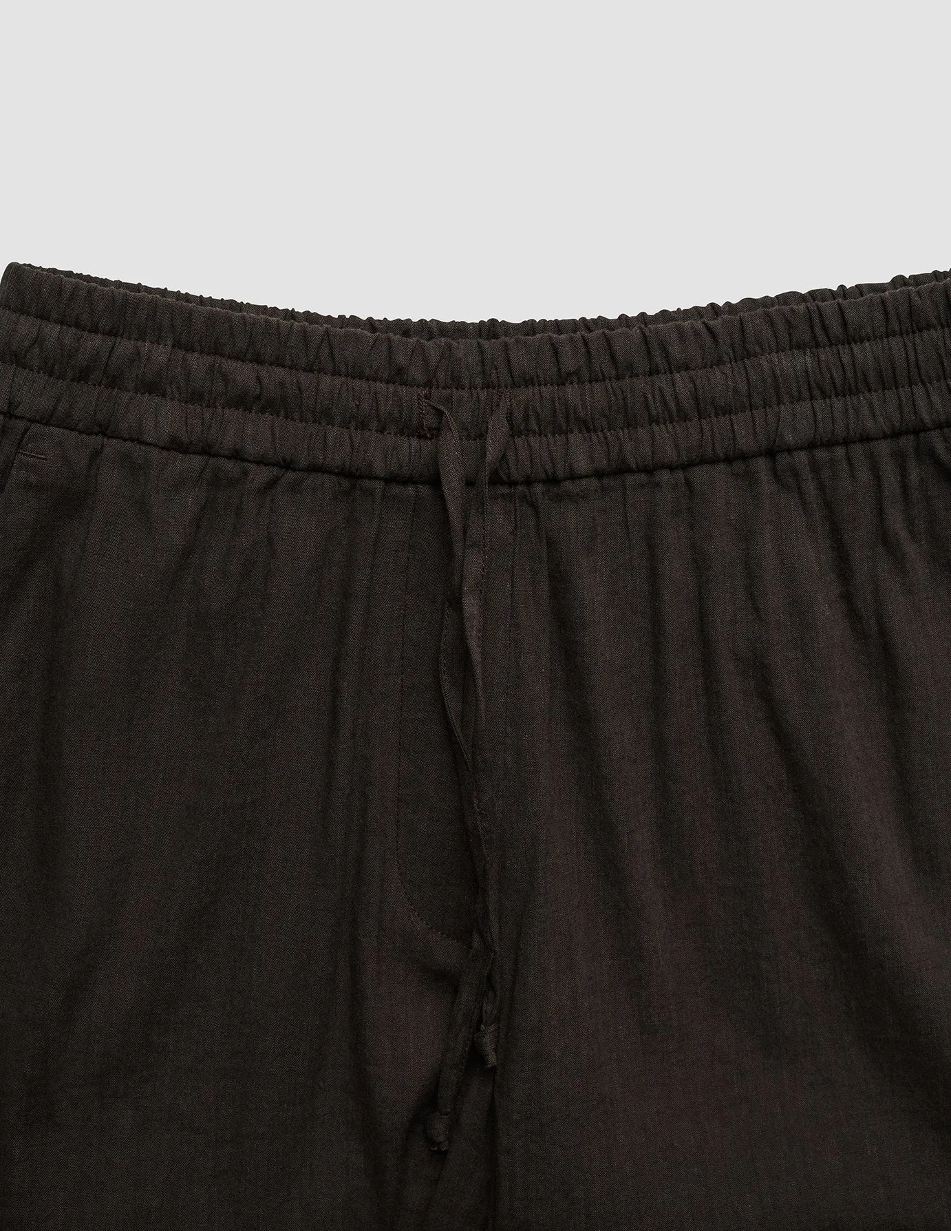 Linen Set Espresso Long Sleeved Shirt & Relaxed Shorts