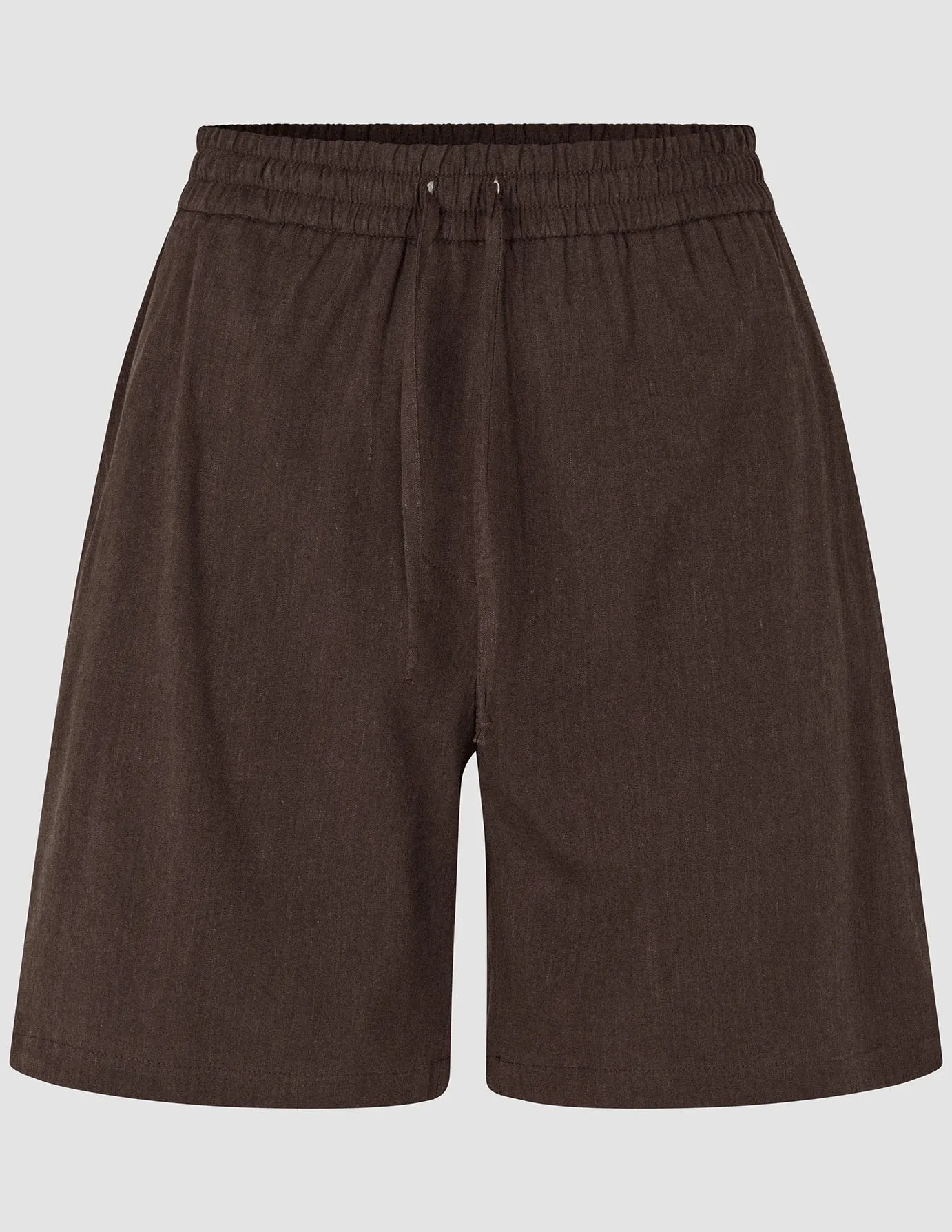 Linen Set Espresso Long Sleeved Shirt & Relaxed Shorts