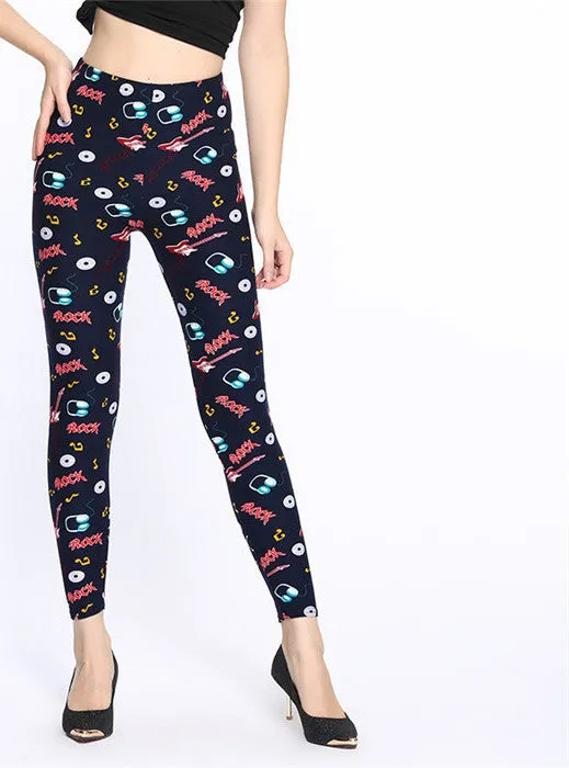 Lip Dot Cartoon Leggings Women With Print leggings soft hot thickness spandex /Cotton Pants Legging stretch female leggins