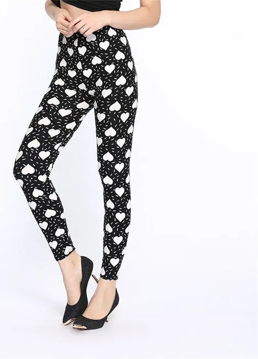 Lip Dot Cartoon Leggings Women With Print leggings soft hot thickness spandex /Cotton Pants Legging stretch female leggins