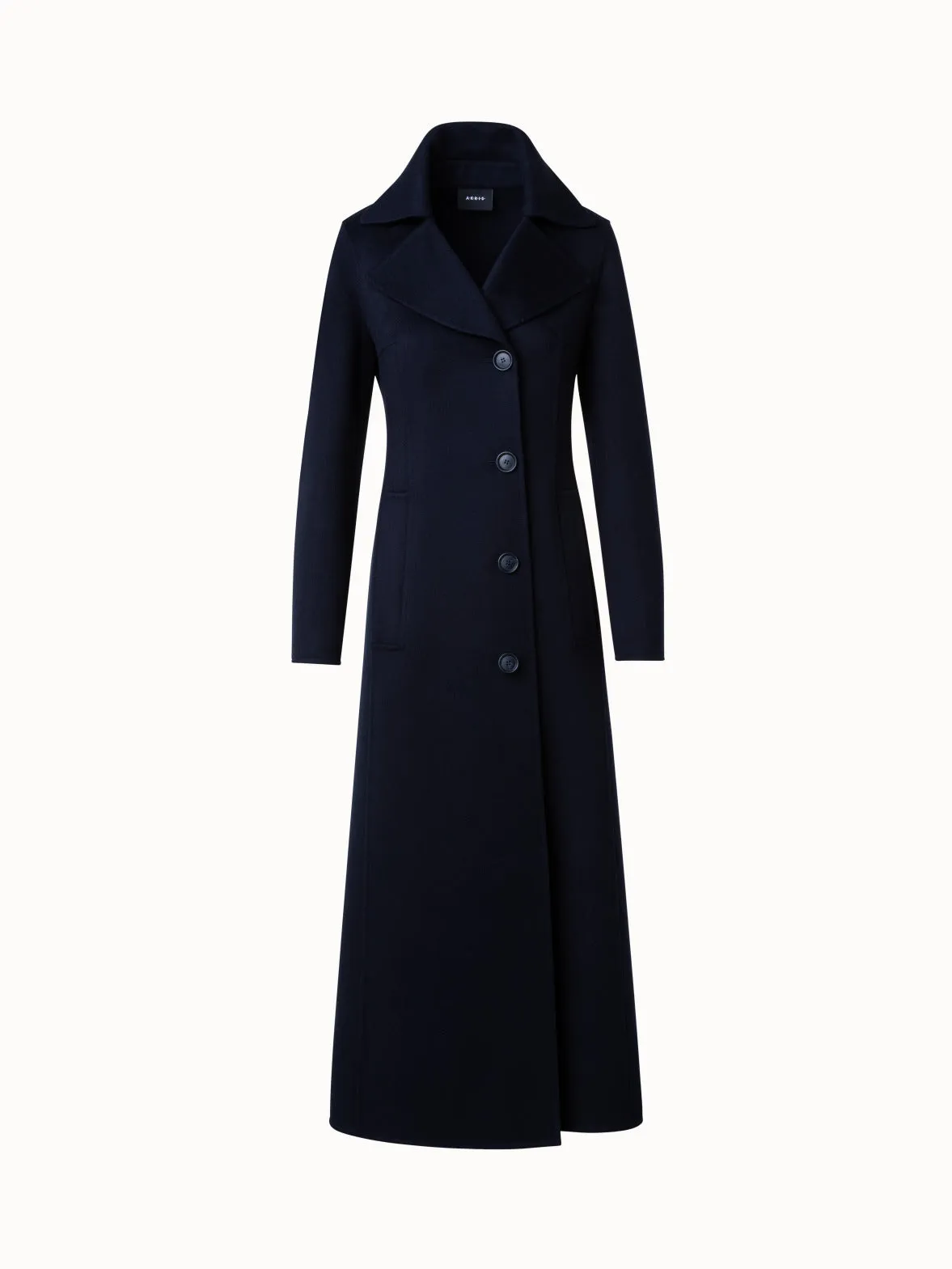 Long Single-Breasted Cashmere Double-Face Coat