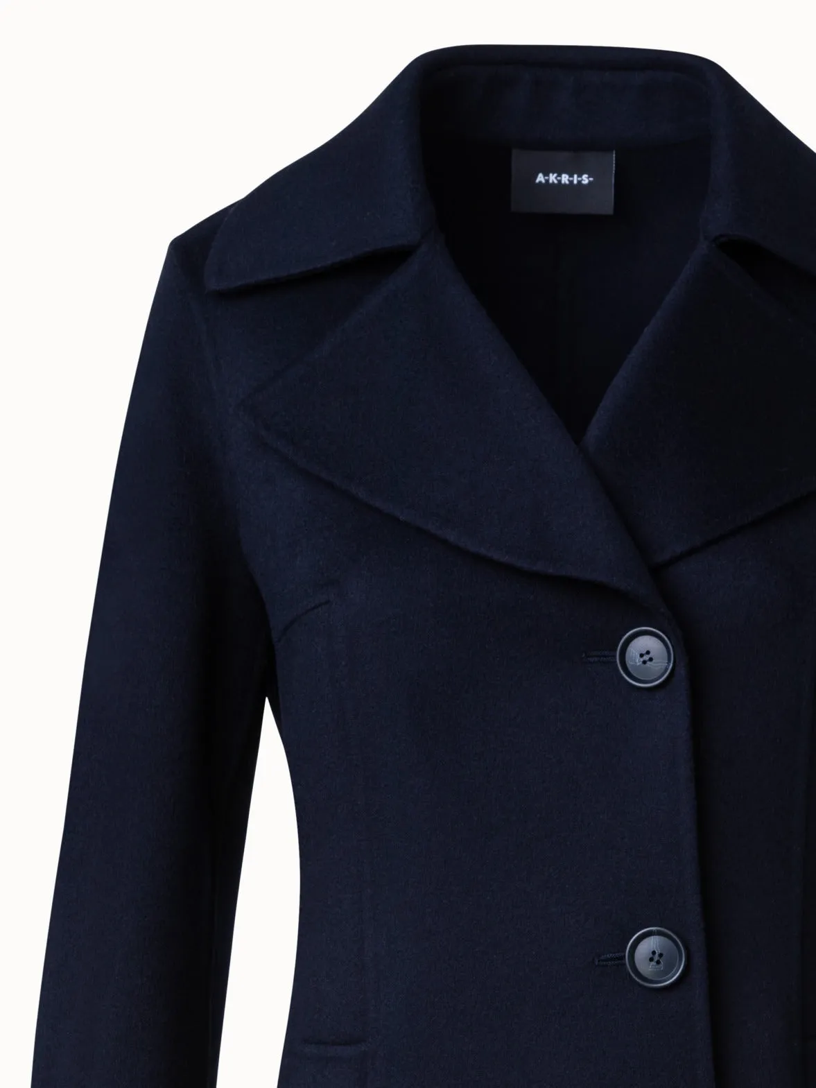 Long Single-Breasted Cashmere Double-Face Coat