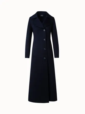 Long Single-Breasted Cashmere Double-Face Coat