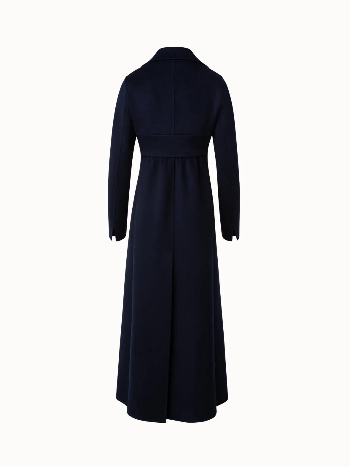 Long Single-Breasted Cashmere Double-Face Coat