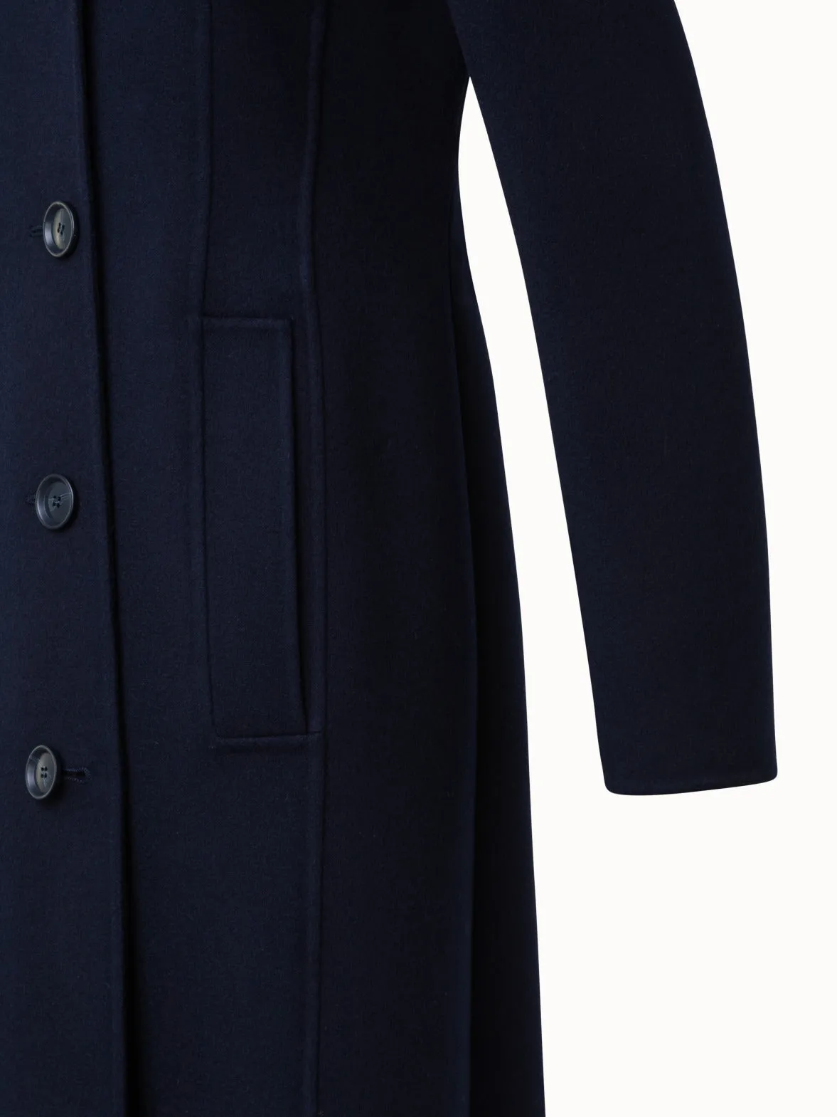 Long Single-Breasted Cashmere Double-Face Coat